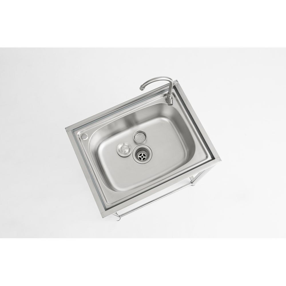 おそとキッチン ステンレス流し台  蛇口付【メーカー直送・代引不可】, ステンレス, 55cm幅