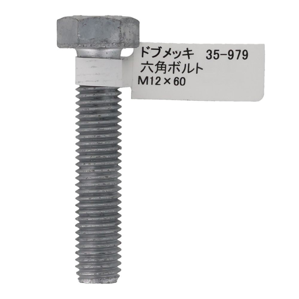 ドブめっき　六角ボルト　Ｍ１２&times;６０ｍｍ　バラＪＡＮ付, ボルト, M12&times;60
