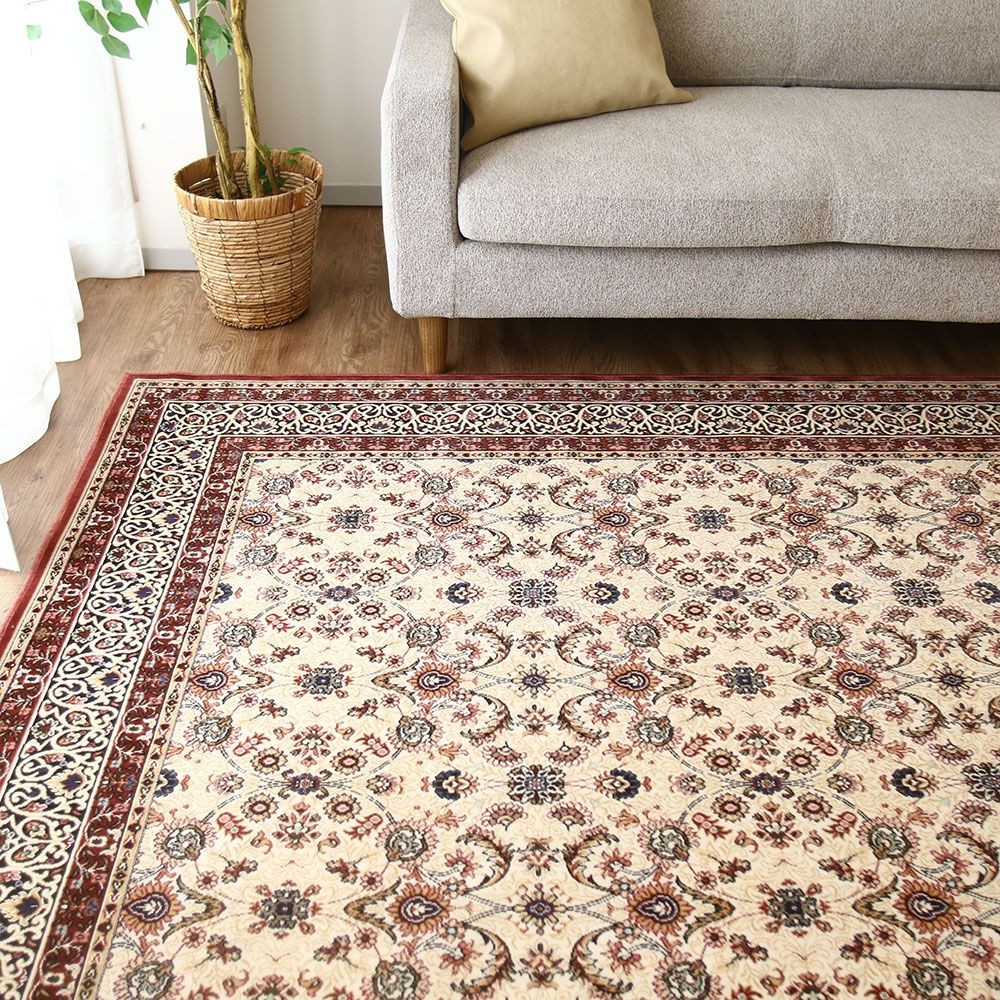 防炎・洗える・抗菌防臭・床暖房対応 国産モケットラグ ANT 240&times;330cm ワイン, ワイン, 240&times;330cm