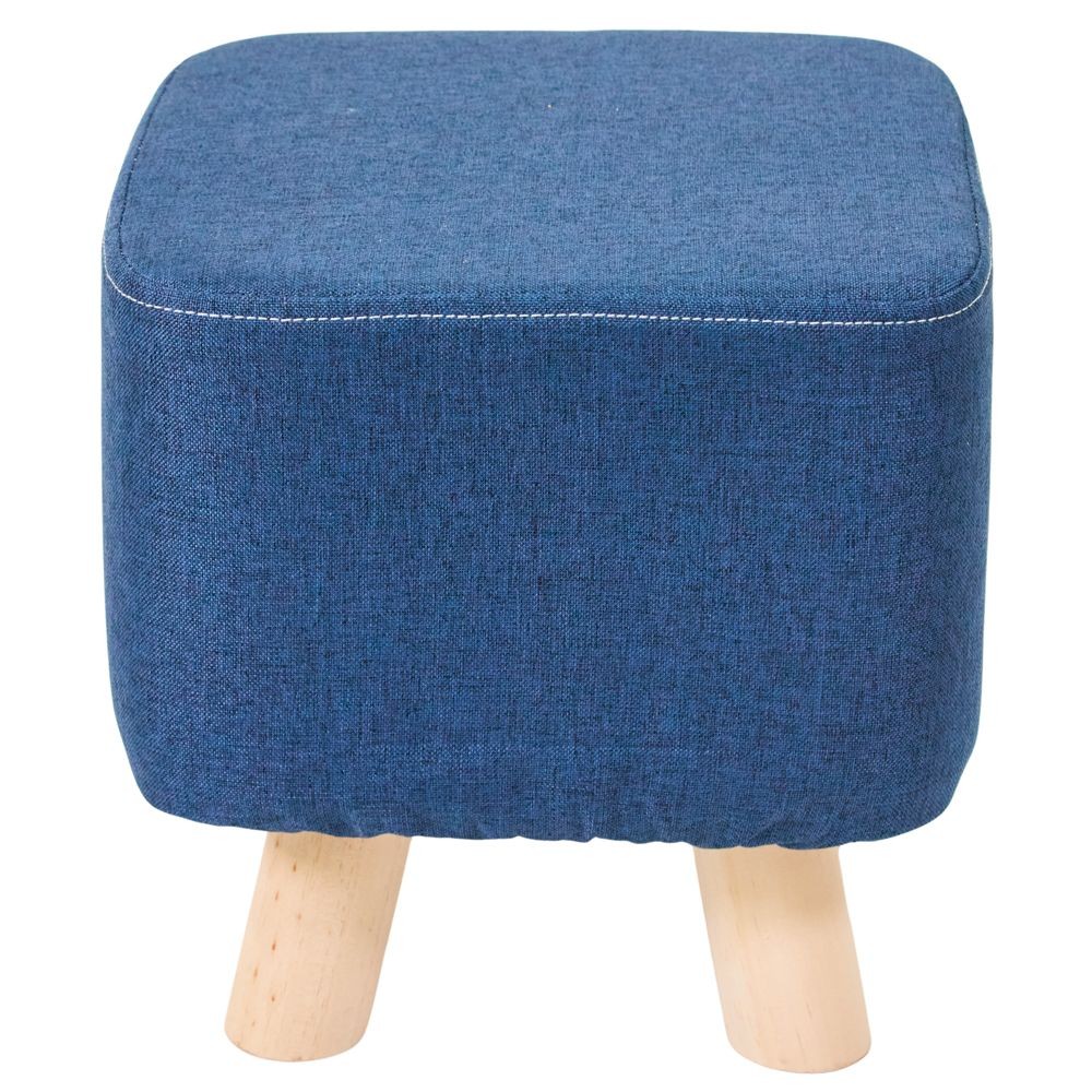 木脚ミニスツール　四角, ネイビー, 四角