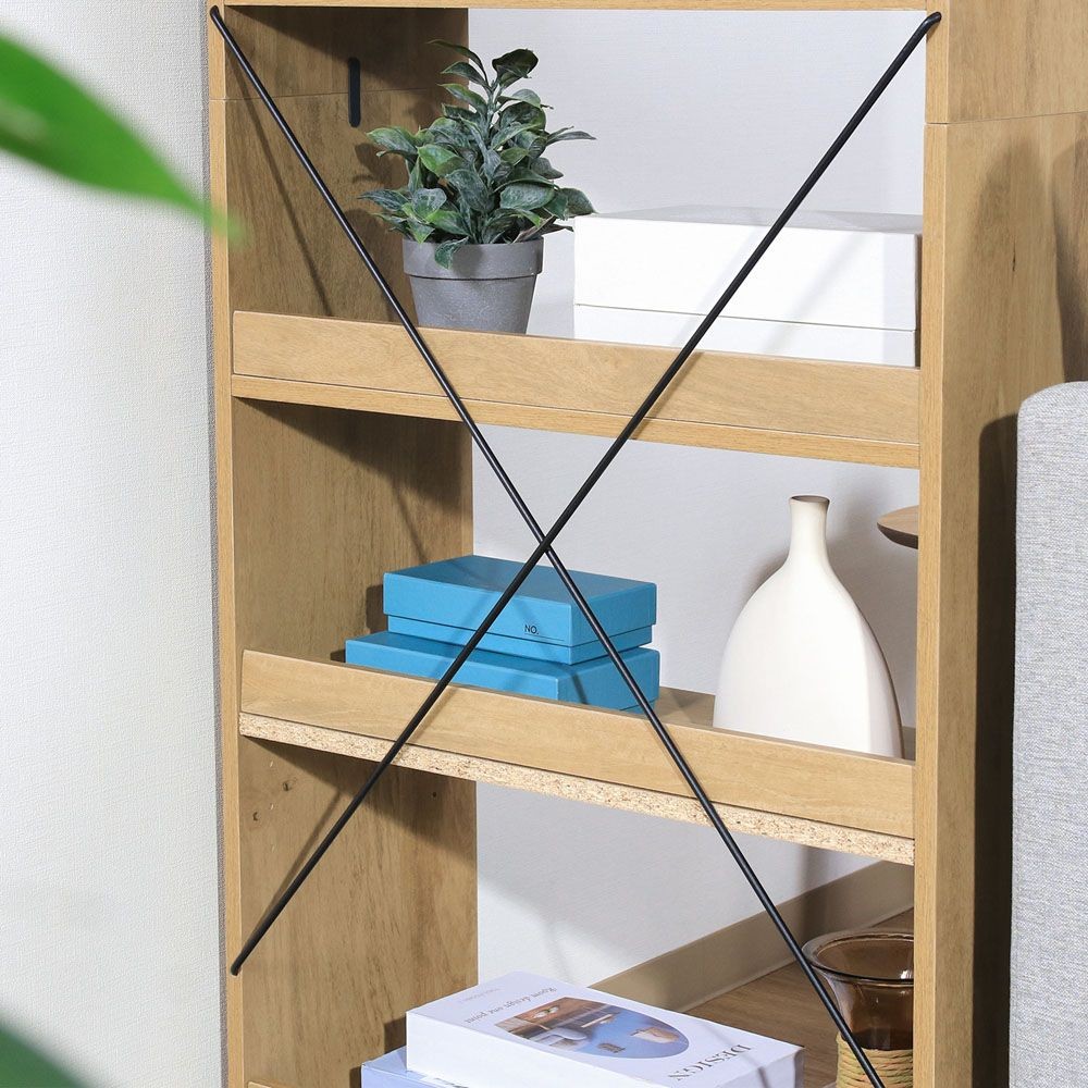 不二貿易 ＥＺＢＯオープンラック６段　ＯＡＫ　ＮＡ【メーカー直送・代引不可】, ナチュラル, 幅600mm&times;奥行306mm&times;高さ1800mm