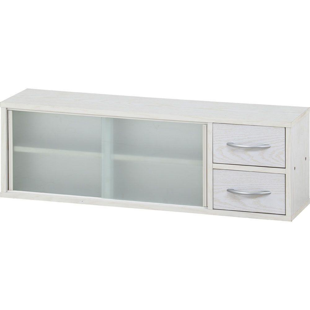 不二貿易 カウンター上収納ラック　９０幅　オークＷＨ【メーカー直送・代引不可】, ホワイト, 幅900mm&times;奥行265mm&times;高さ290mm