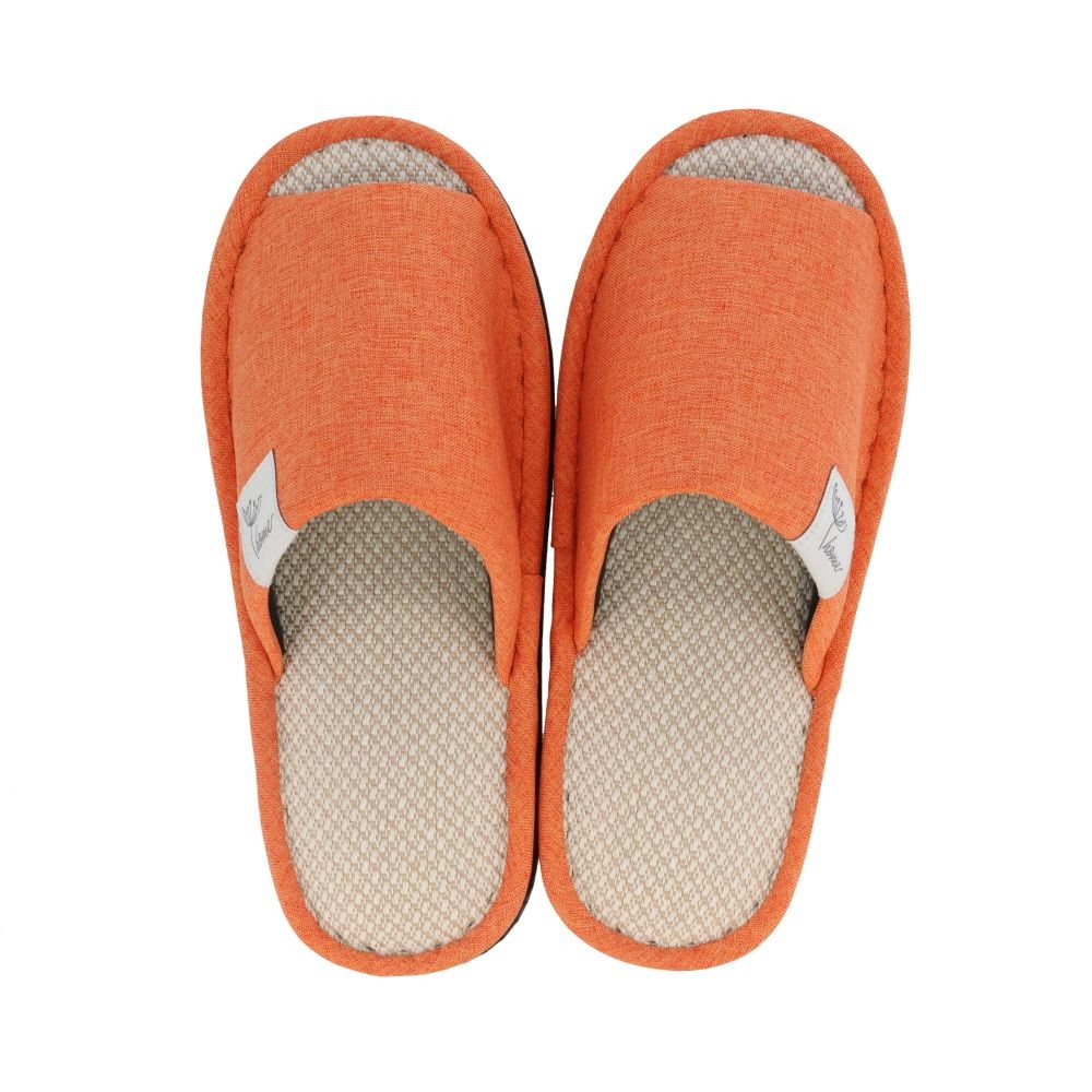 ムレにくい麻混スリッパ, ミント, Lサイズ