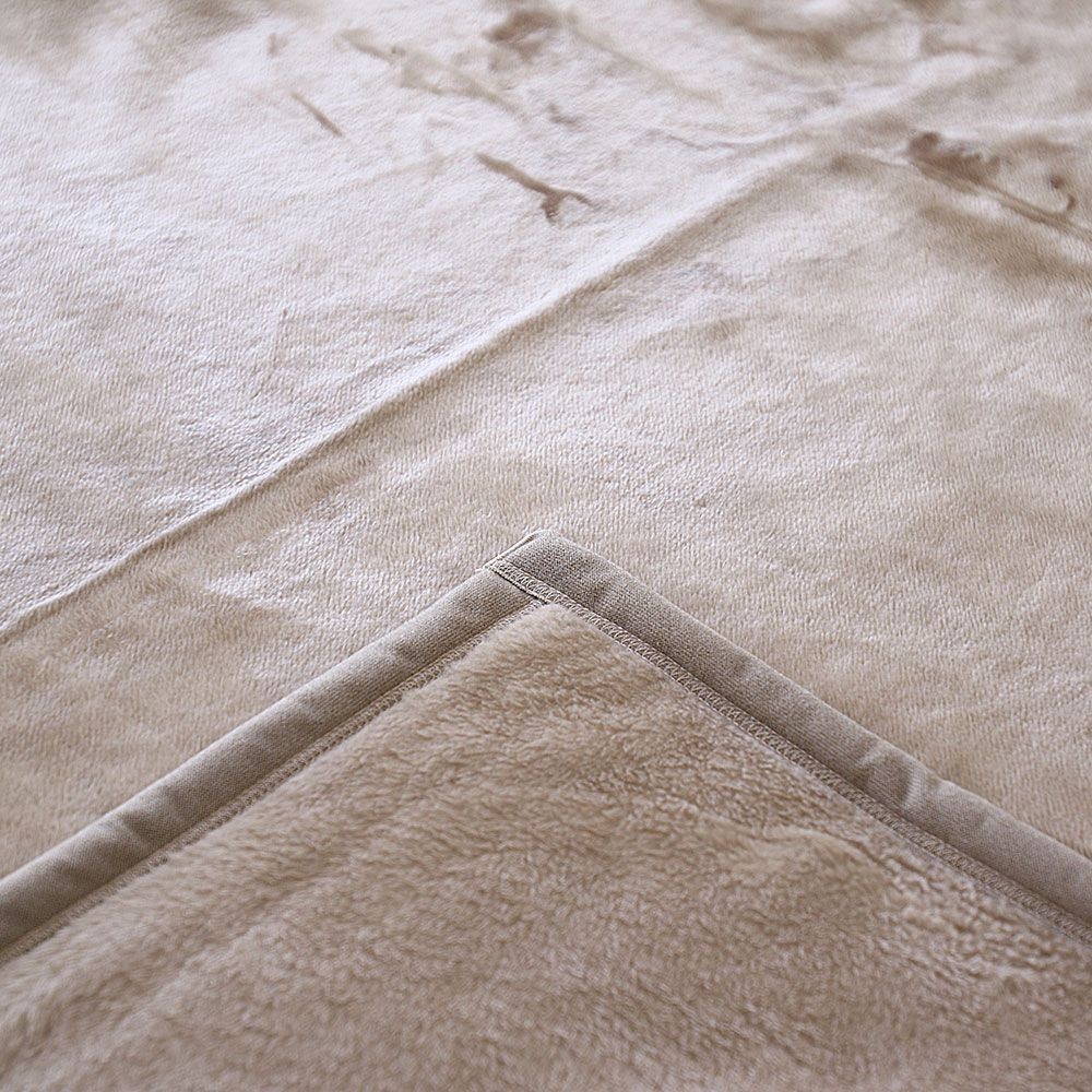 アクリルレーヨン混　ニューマイヤー毛布　１４０&times;２００ｃｍ　ベージュ, ベージュ, 140&times;200cm