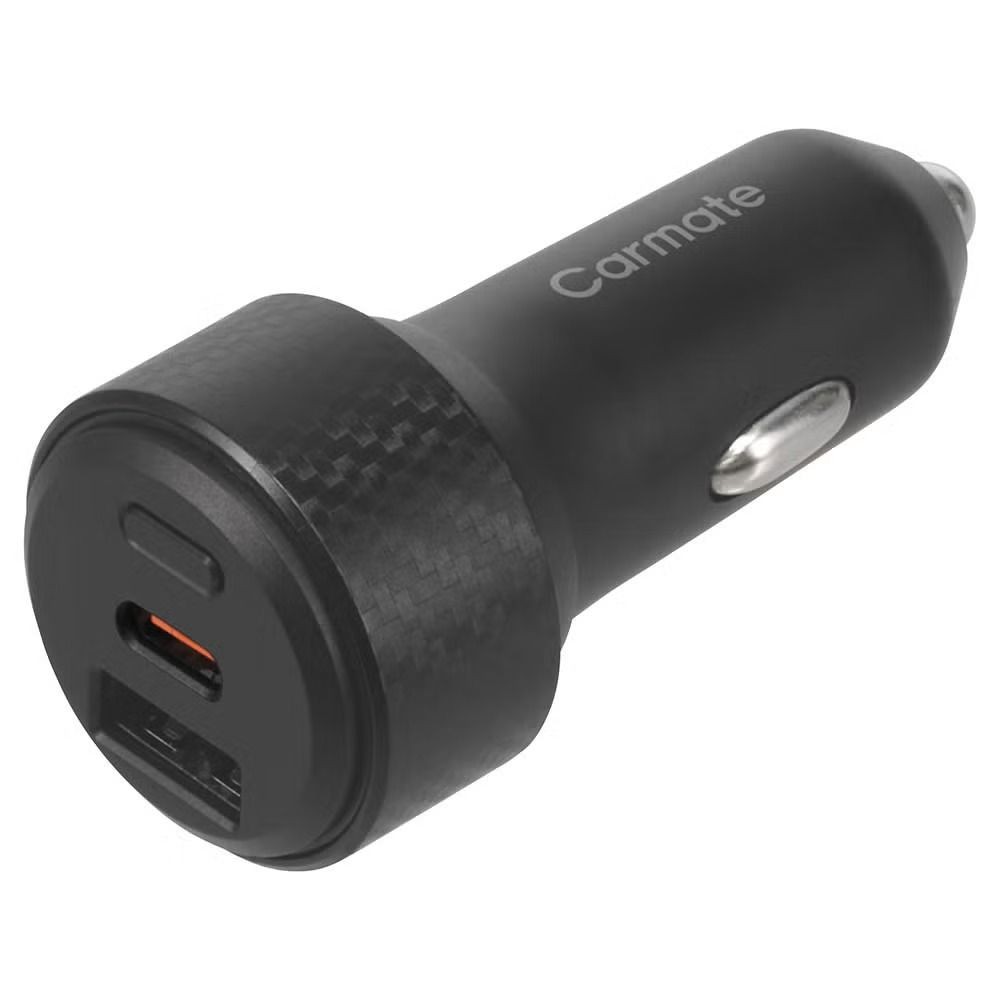カーメイト 「探す」対応 2ポートカーチャージャー USB-A＋USB-C SA511, ブラック, SA511