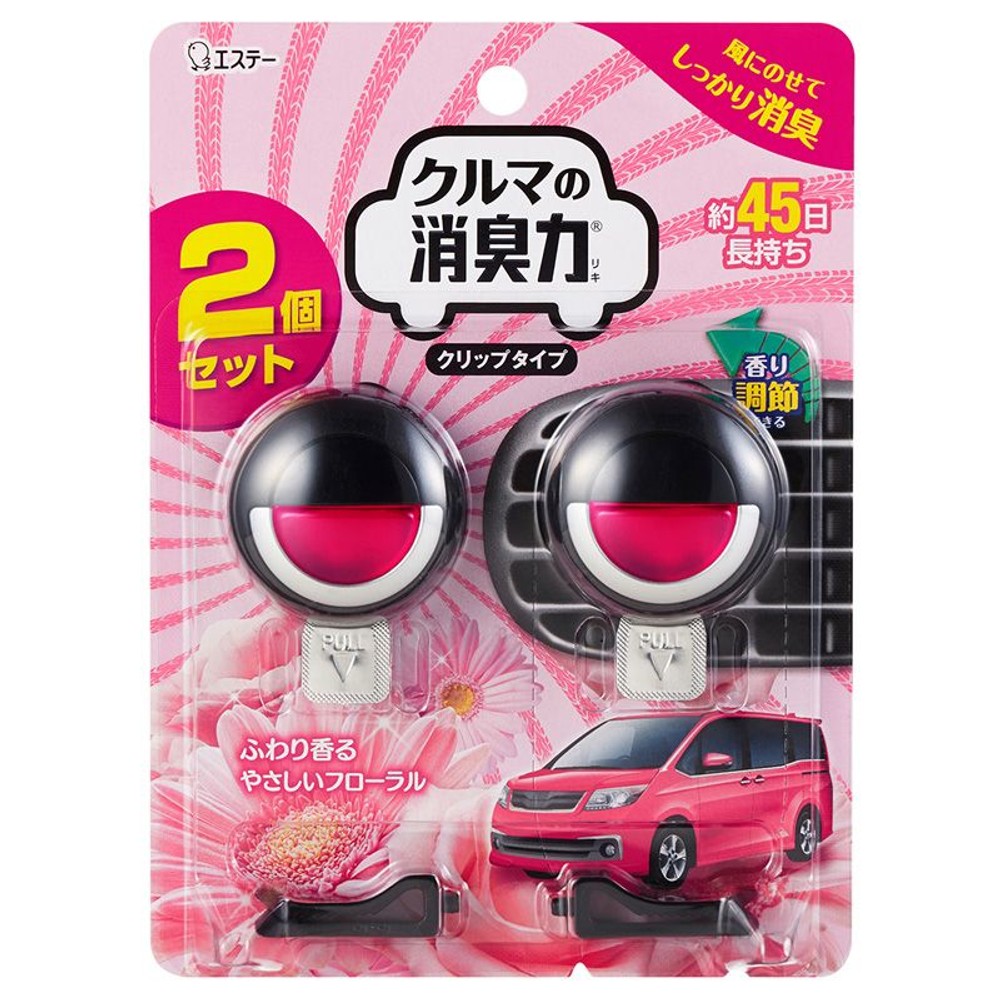 車の消臭力クリップ2Ｐ　フローラル, フローラル, 2個セット