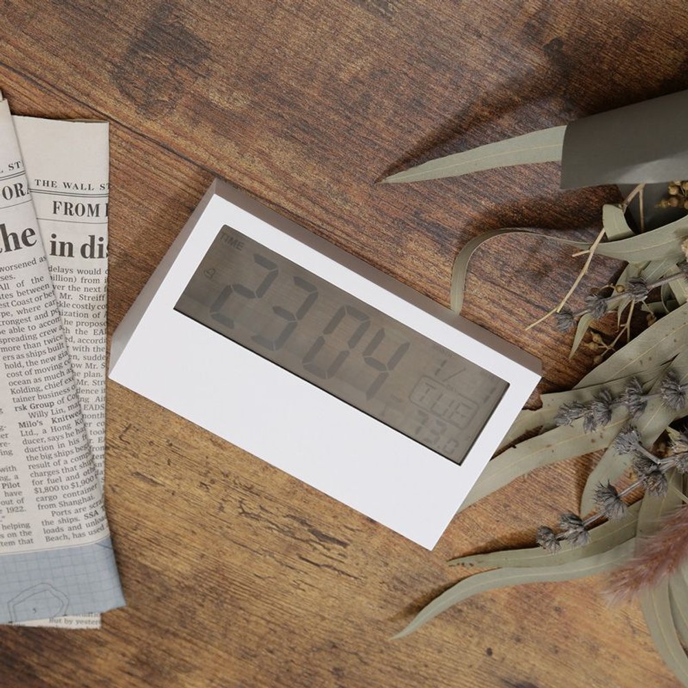 置時計デジタル　クリア, ホワイト, その他サイズ１