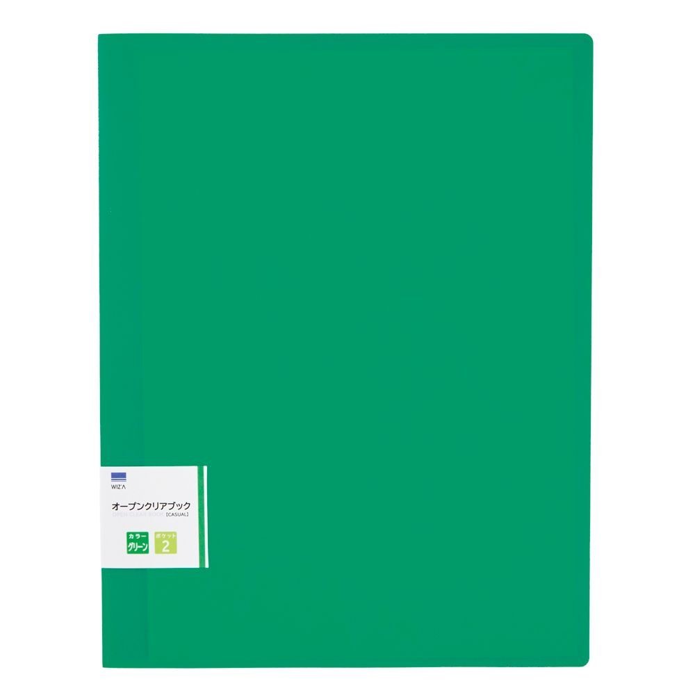 ＷＩＺＡオープンクリアブックカジュアル A4サイズ 2ポケット, ブルー, A4