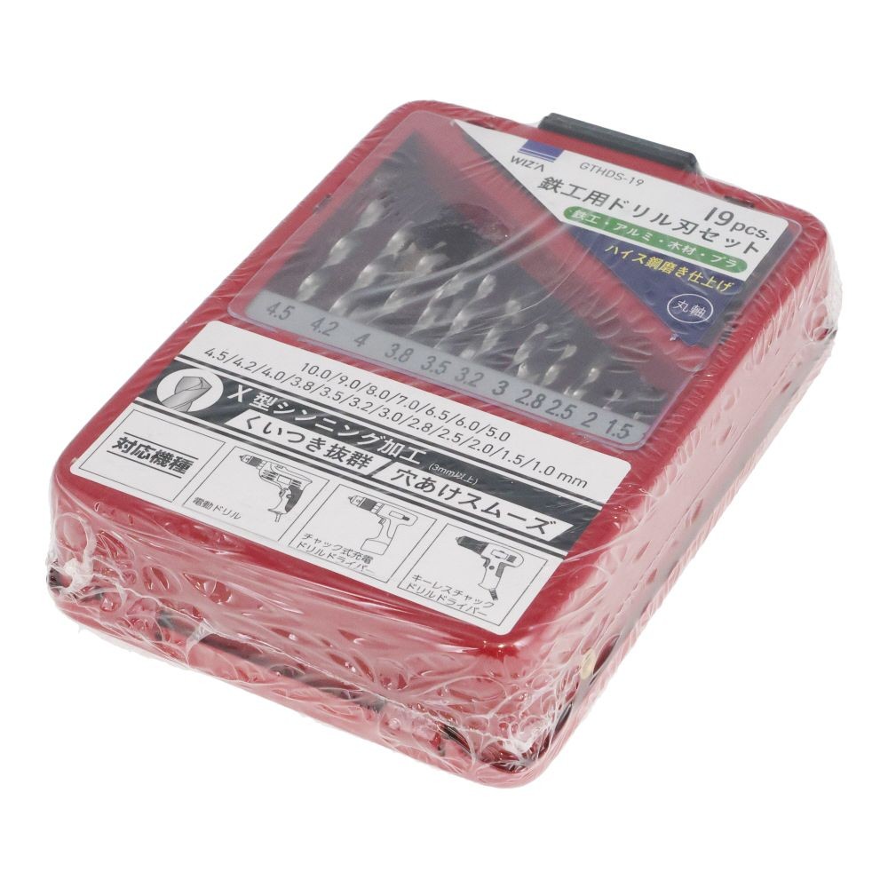 ＧＴ　鉄工用ドリル刃セット 　19本組　GTHDS-19, シルバー, 19本セット