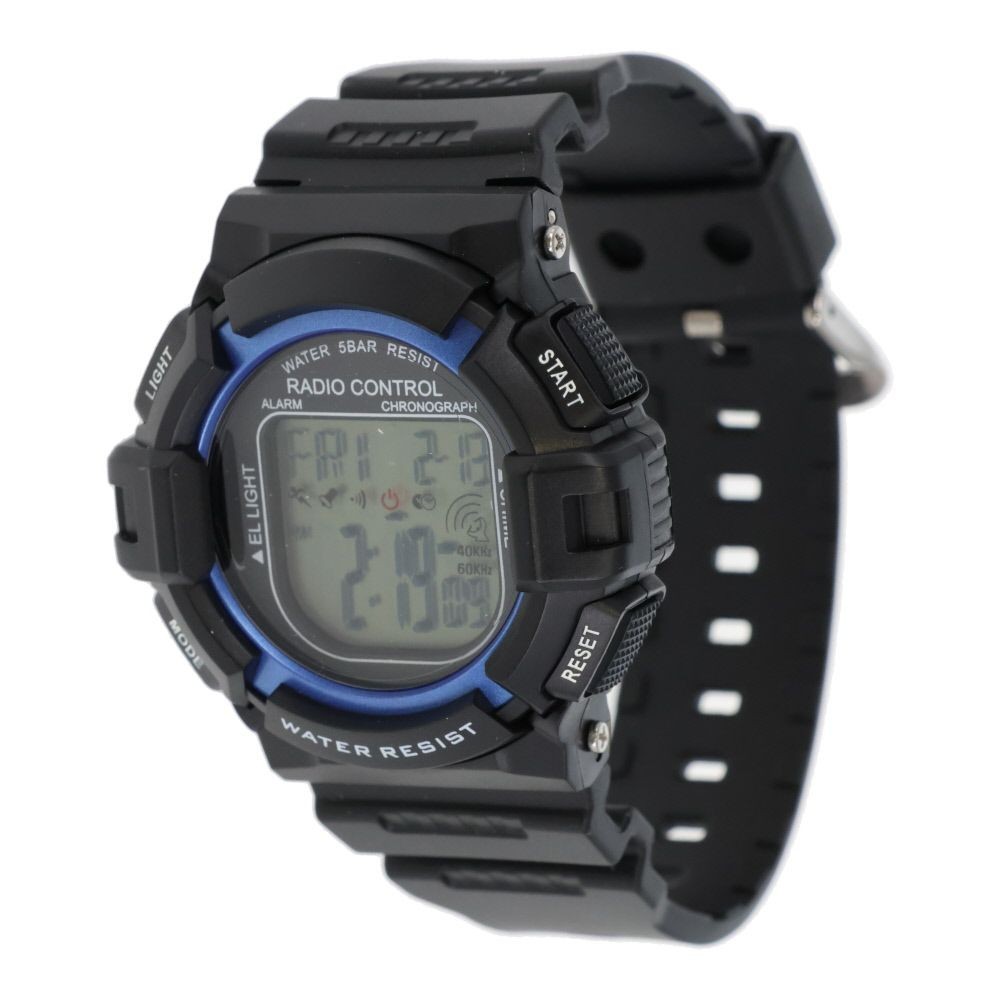 クレファー　デジタルウォッチ　電波　メンズ　ＴＥＬＶＡ, ブラック, メンズ