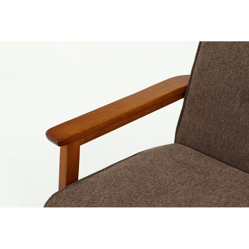 不二貿易 厚手ファブリックソファ　ミート　３Ｐ　ＢＲ【メーカー直送・代引不可】, ブラウン, 幅1660mm&times;奥行720mm&times;高さ700mm