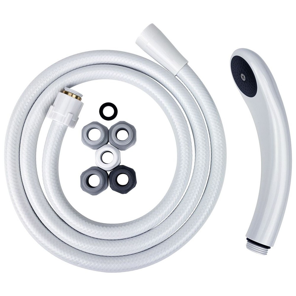 低水圧用シャワーセット  約1．6Ｍ  ホワイト色, ホワイト, 1.6m