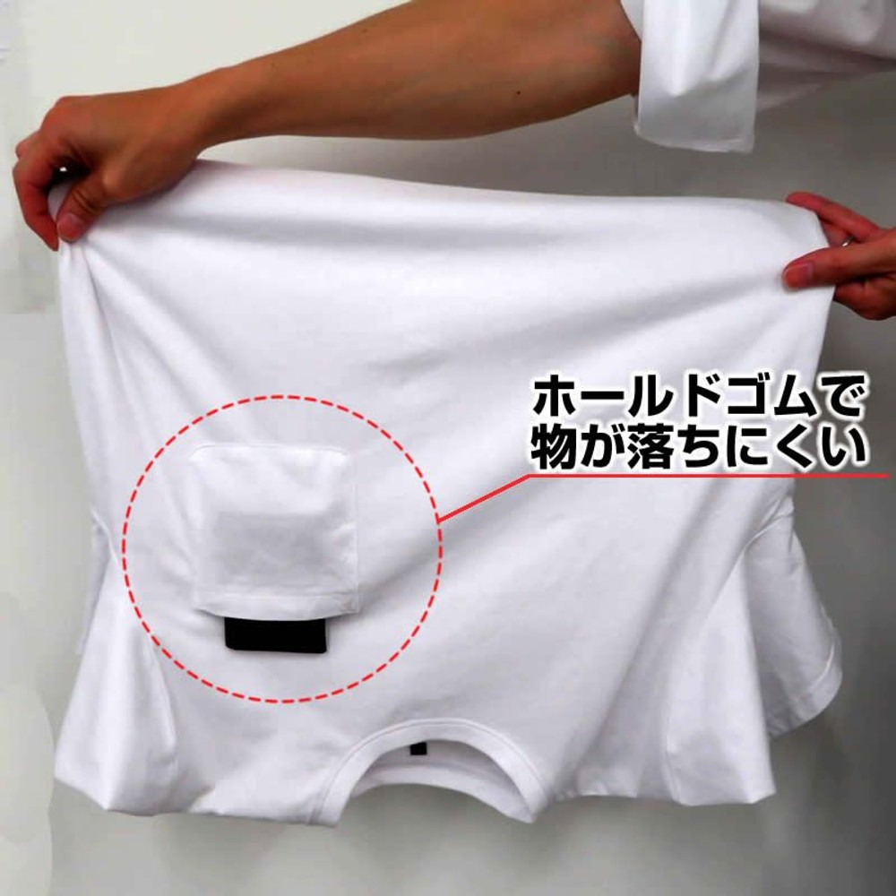 ポケットから物が落ちにくい吸汗速乾 半袖Ｔシャツ 丸首 ネイビー, ネイビー（3L）, Mサイズ