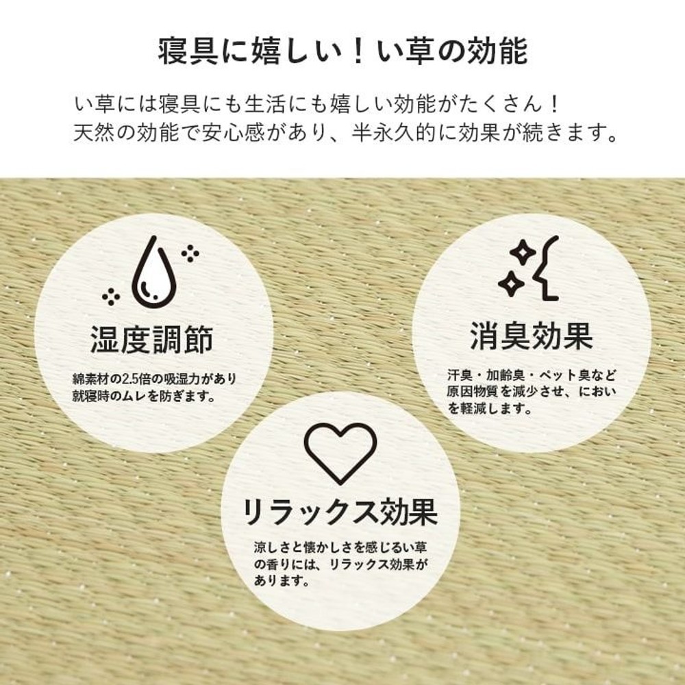 寝具 マット マットレス い草 コンパクト 調湿効果 抗菌防臭 90&times;200cm, グリーン, 90&times;200cm