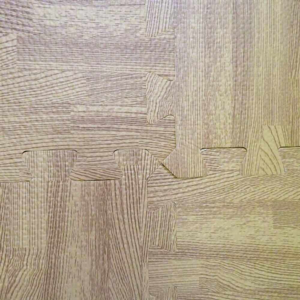 大判つなげるソフトマット　大判4枚組　木目柄, ホワイト, 大判4枚組