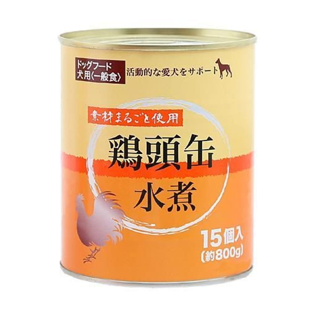 ペッツバリュー　鶏頭缶　水煮　800g, 犬用, 15個入り(800g）