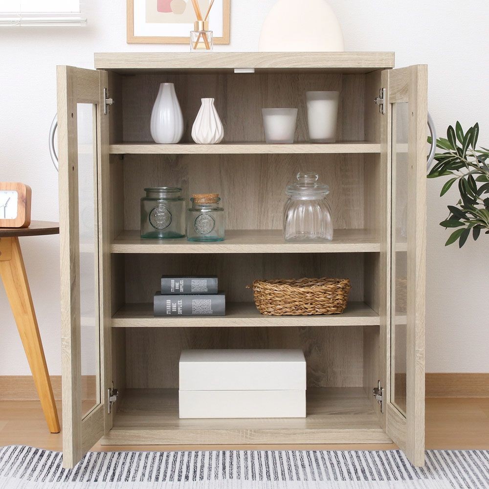 不二貿易 ラルゴ　キャビネット　オーク【メーカー直送・代引不可】, オーク, 幅600mm&times;奥行415mm&times;高さ800mm