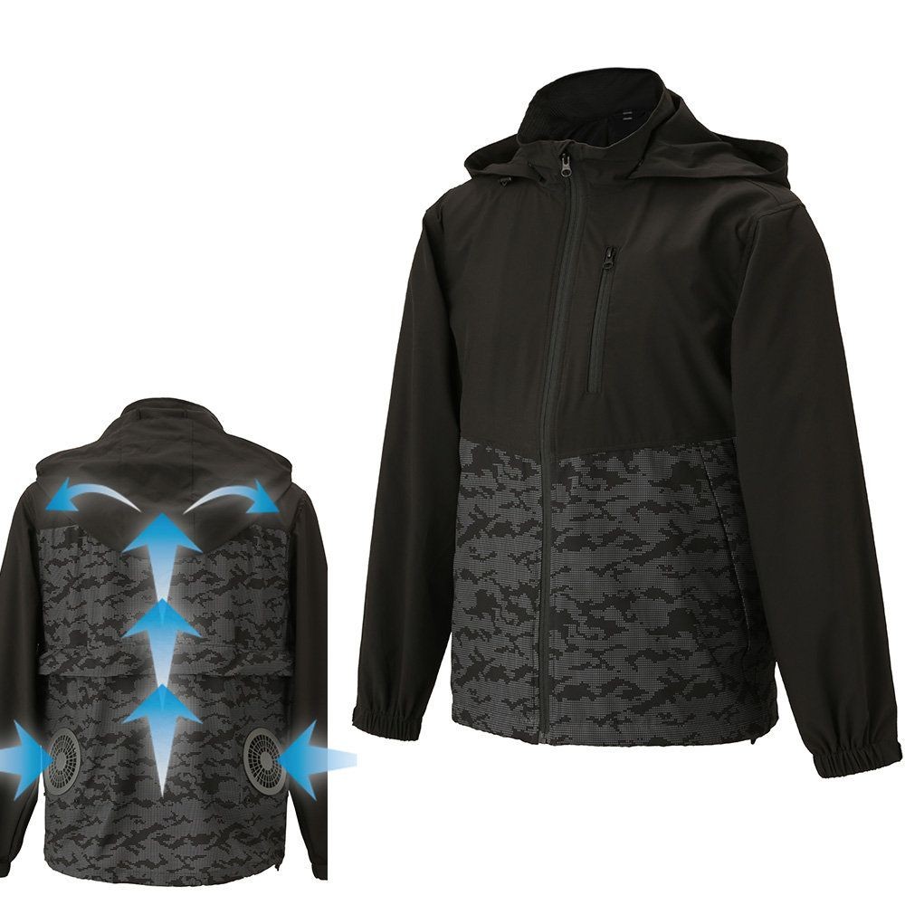 【数量限定】【処分価格】破れにくい生地を使った空調ウェア長袖　ダークグレー, ダークグレー（5L）, ５Ｌ