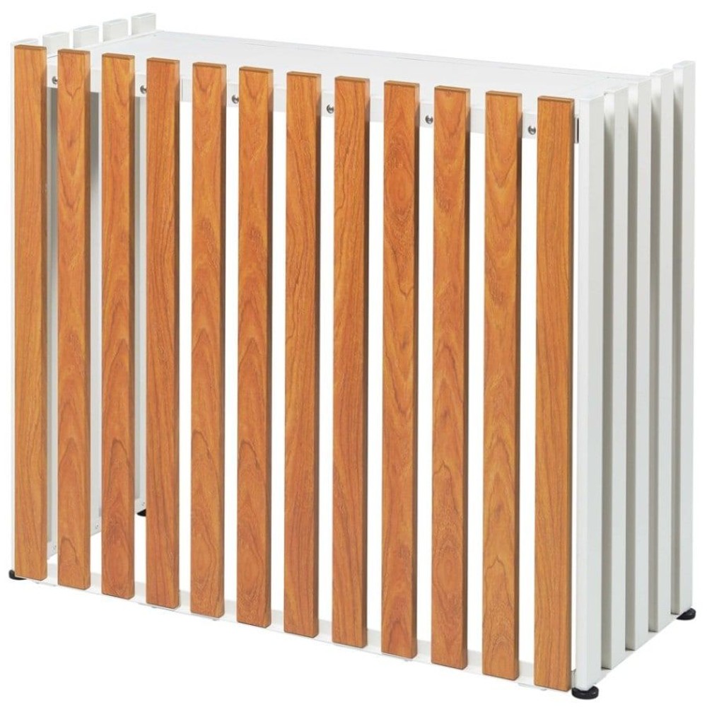 アルミ室外機カバー  縦格子標準【メーカー直送・代引不可】, ホワイト, 標準