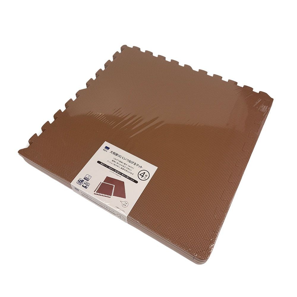 大判滑りにくいつなげるマット４枚組　ベージュ, ベージュ, 約60ｘ60ｃｍ