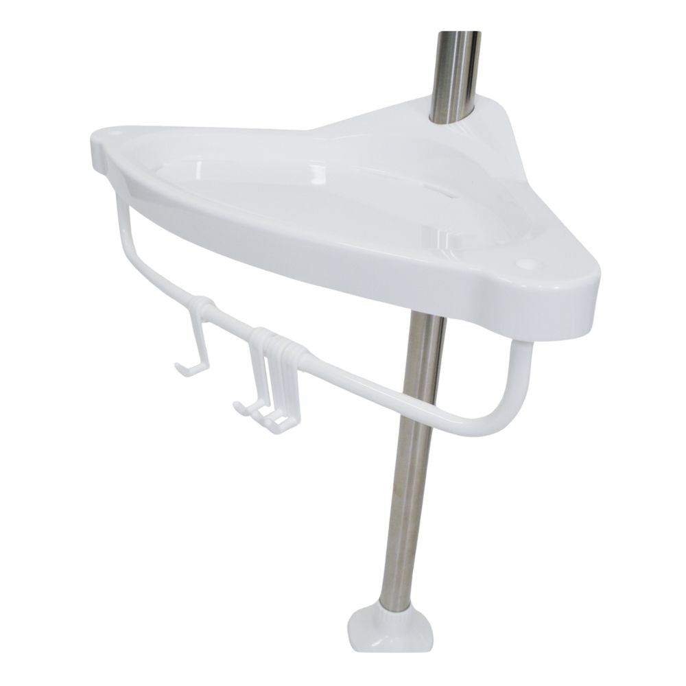 WIZ'A ウィザ ステンレス製浴用突っ張りコーナーラック4段, ホワイト, 4段