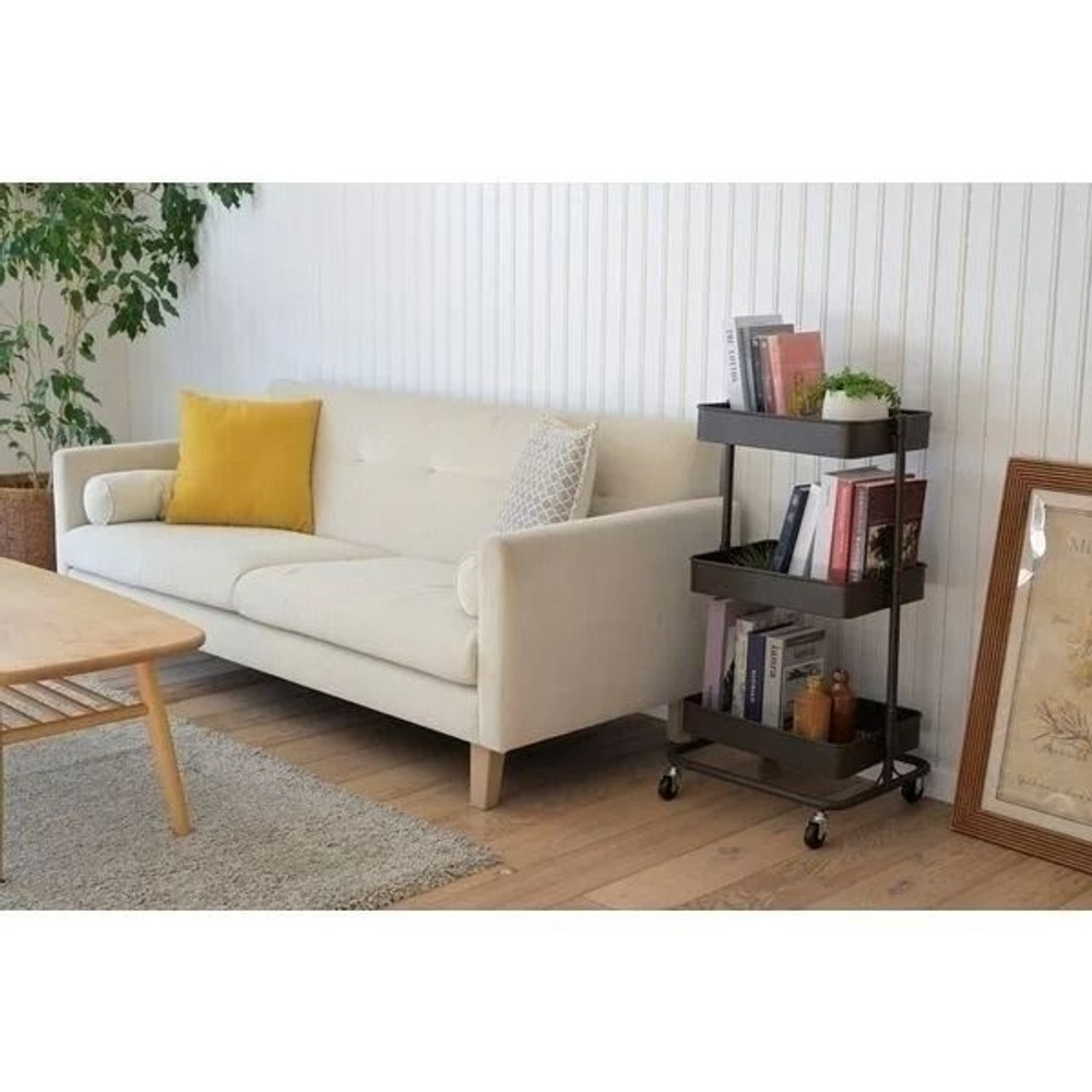 【数量限定】バスケットトローリー ライト LBTL-3(DBR), ダークブラウン, 幅45.5&times;奥行36&times;高さ81cm