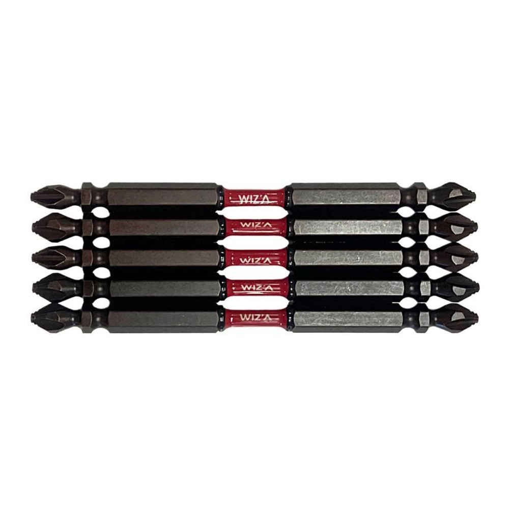 WIZ'A ウィザ ギザスボトーションビット +2&times;&phi;3.8&times;110mm 5本入 WZST5P2110, 両頭トーションビット, 5本入り
