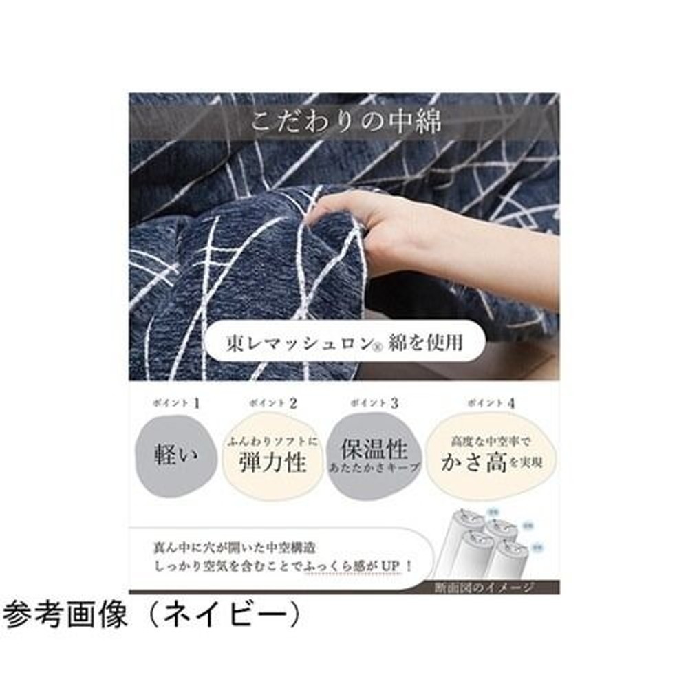 イケヒコ こたつ布団 掛布団 『ラハティ』 ネイビー【メーカー直送・代引不可】, ネイビー, 200&times;200cm