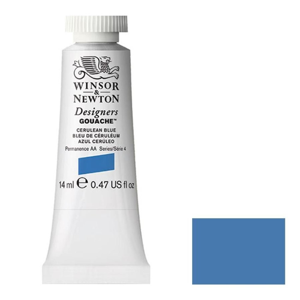 W&N デザイナーズ・ガッシュカラー 14ｍｌ チューブ 137 セルリアンブルー, 137 セルリアンブルー, 14mmチューブ
