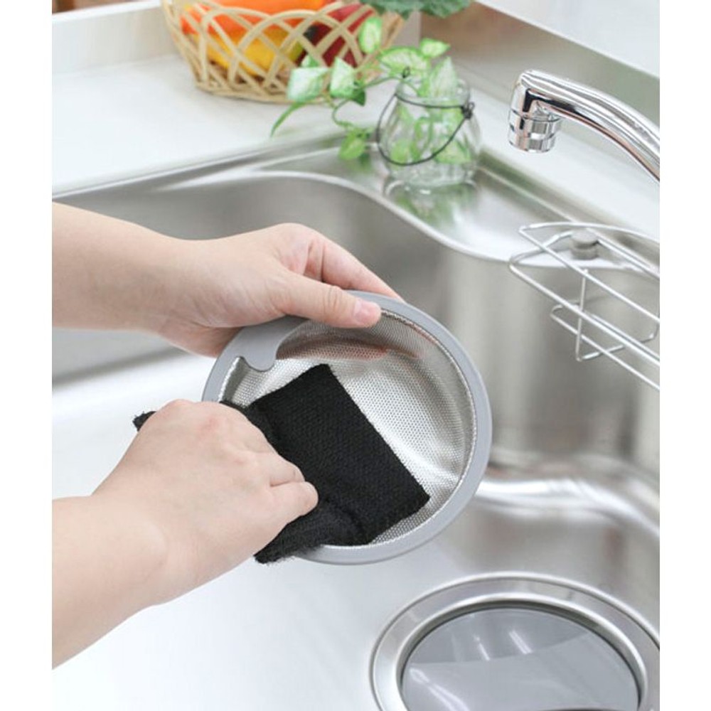 サンベルム　排水口ヌメリ取りタワシ　ブラック, その他カラー１, その他サイズ１