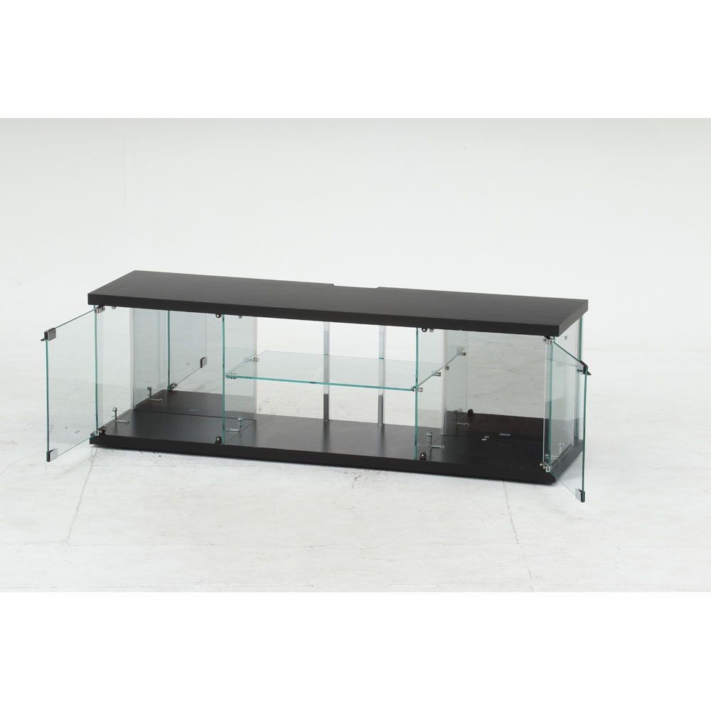 不二貿易 ガラスコレクションＴＶボード　ＢＡＡＬ　ＢＫ【メーカー直送・代引不可】, ブラック, 幅1100mm&times;奥行300mm&times;高さ365mm