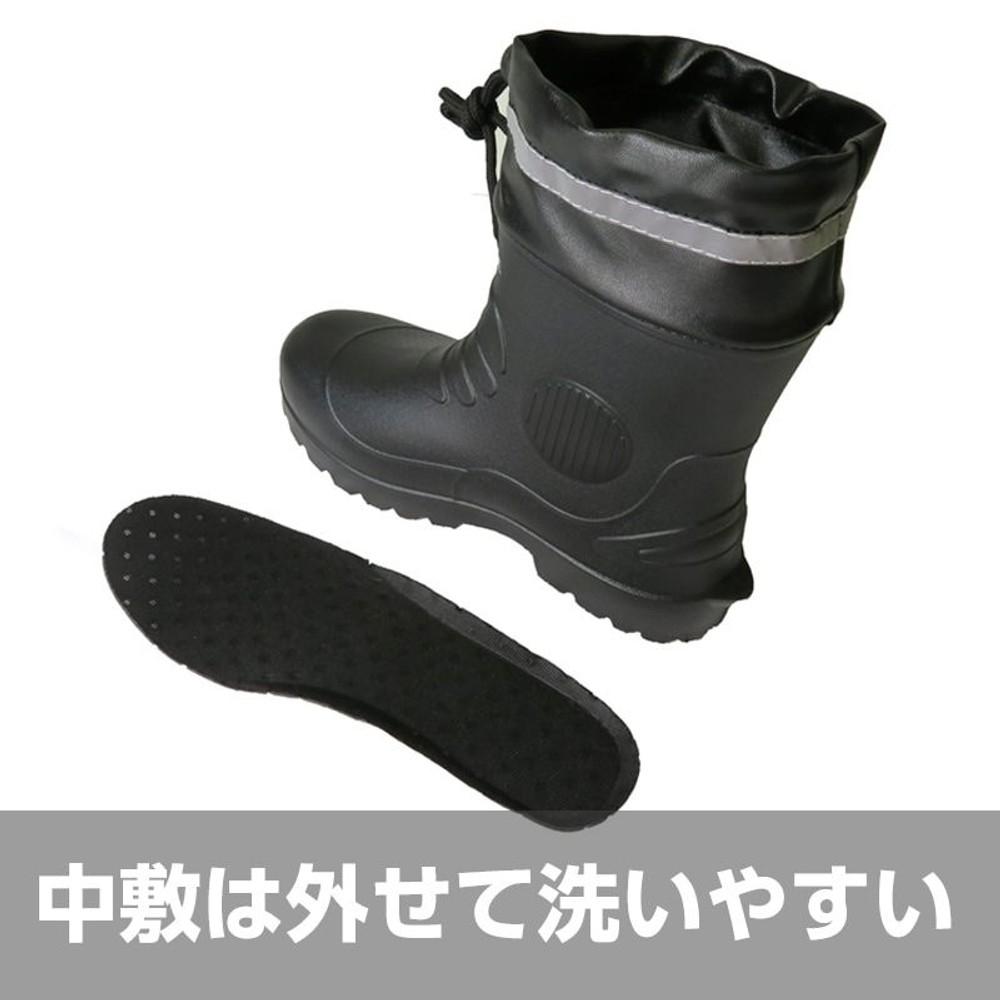 もっと軽くなった超軽量ショートブーツ, ブラック（3L）, 25.0cm