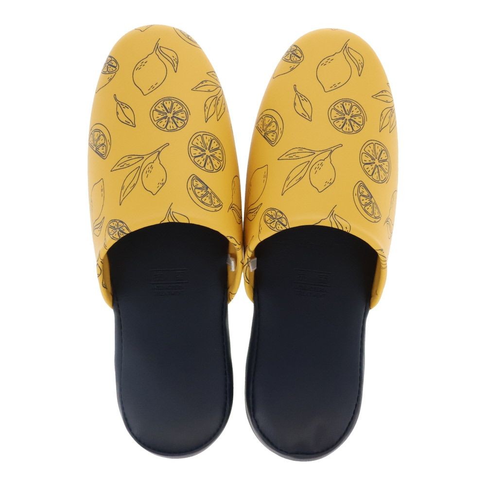 レモン柄　ビニールプラット, イエロー, Lサイズ