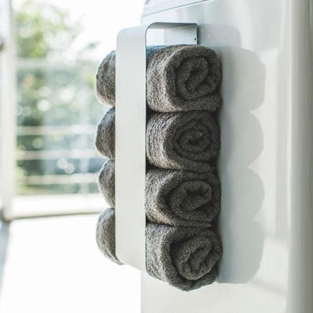 マグネットバスタオルホルダー プレート Plate ホワイト 3583, ホワイト, 約12&times;9&times;40cm