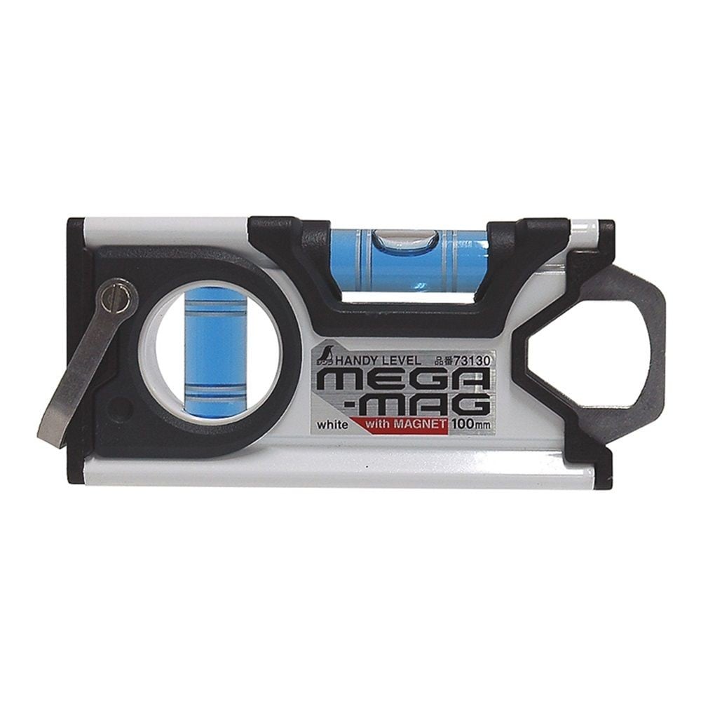 ハンディレベル MEGA-MAG100mm 白 マグネット付, 73130, 100mm