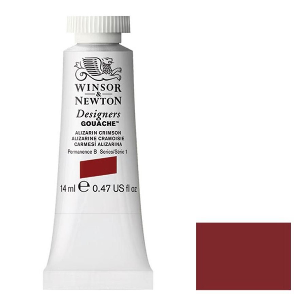 W&N デザイナーズ・ガッシュカラー 14ｍｌ チューブ 004 アリザリンクレムソン, 004 アリザリンクレムソン, 14mmチューブ