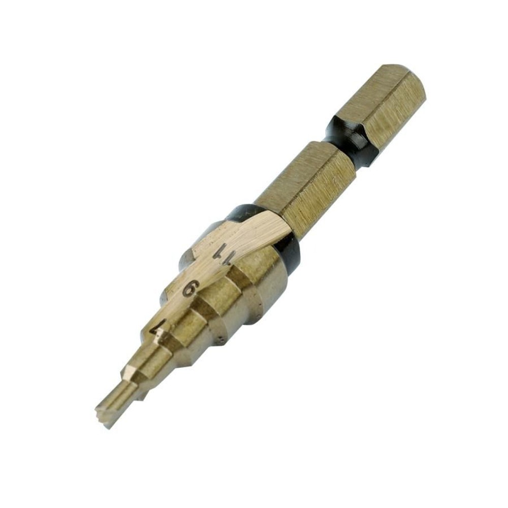 WIZ'A ウィザ 7枚刃 ステップドリル 3-11mm 5段 コバルトハイス鋼, シルバー, 3-11mm