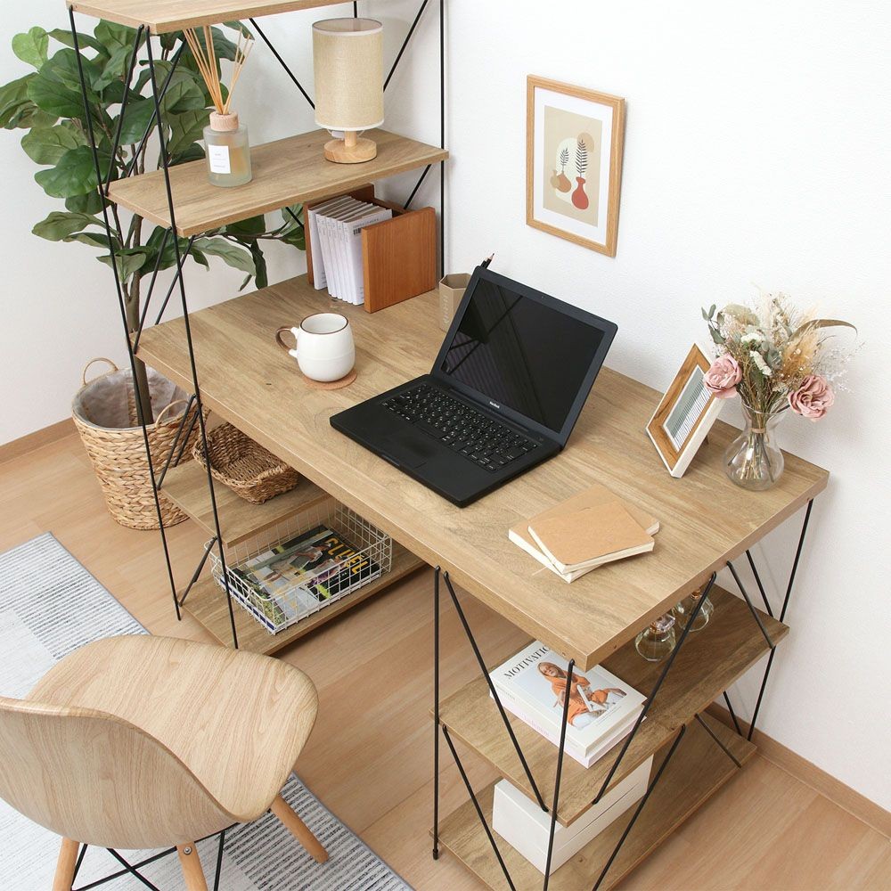 不二貿易 ＥＺＢＯ　ワイヤーデスク　ＮＡ【メーカー直送・代引不可】, ナチュラル, 幅1220mm×奥行620mm×高さ1360mm