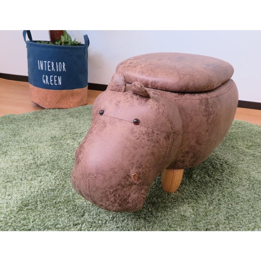 動物スツール収納付　カバ