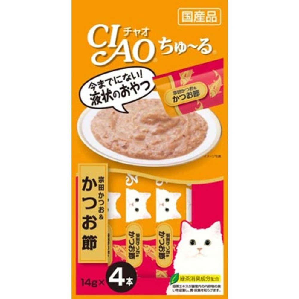 チャオ　ちゅーる　宗田かつお＆かつお節　4本, 宗田かつお＆かつお節, 14g×4本