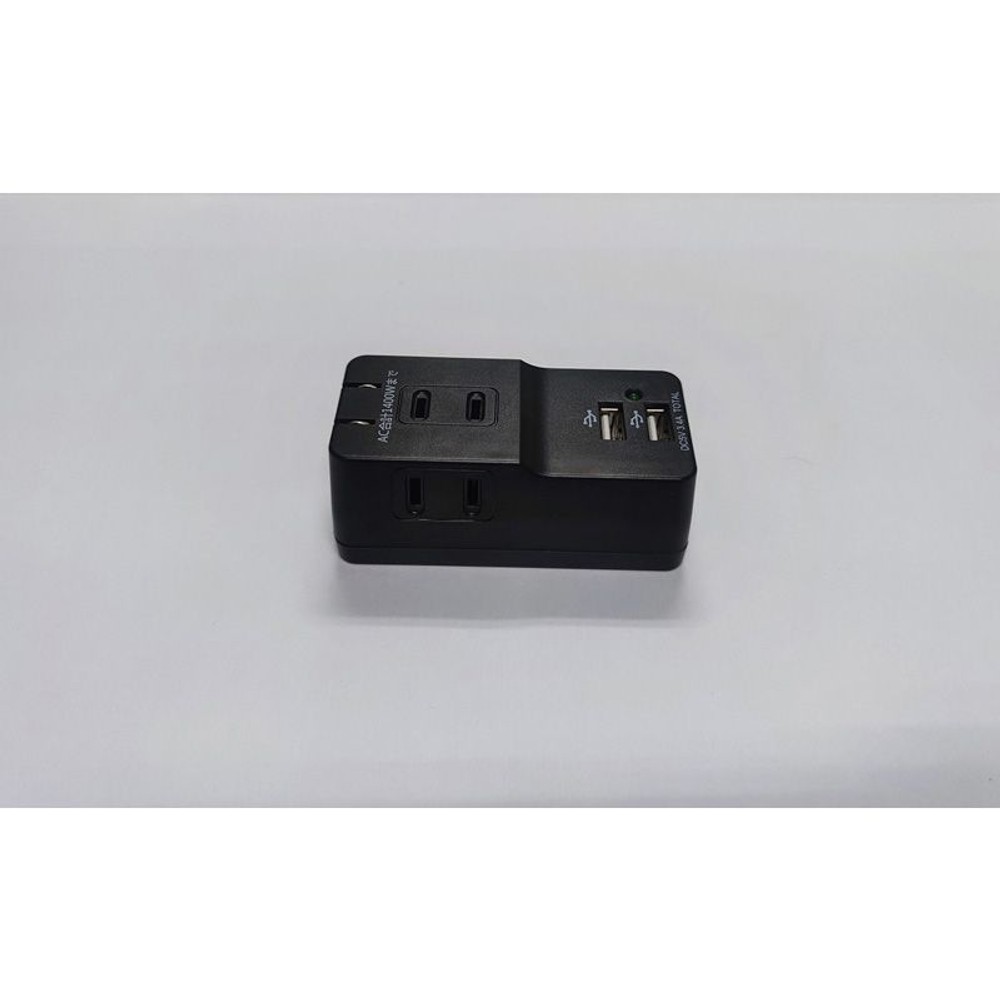雷サージ付3．4Ａ　ＵＳＢ2ポート3個口タップ, 黒, その他サイズ１