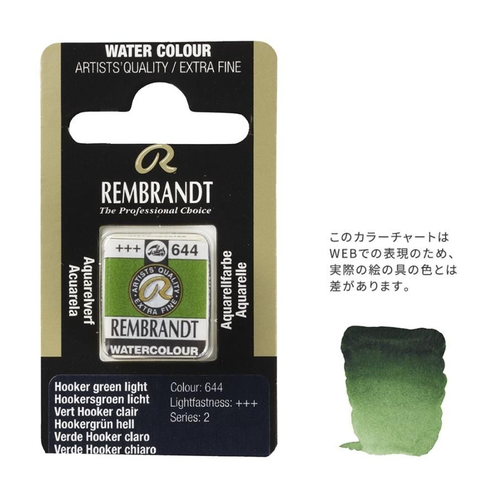 レンブラント固形水彩 644 フーカーグリーンライト (T0586644-1), 644 フーカーグリーンライト , 5g固形水彩