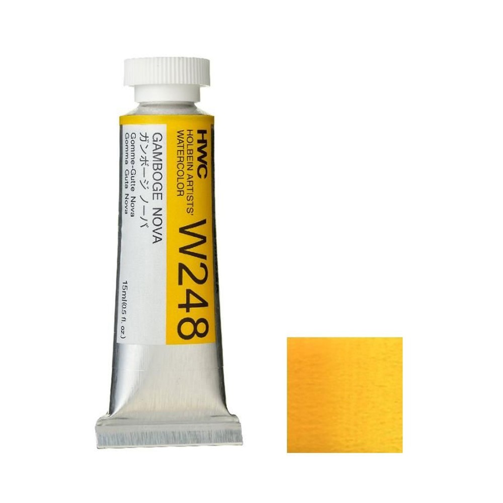 ホルベイン 透明水彩絵具 5号 (15ｍｌ) W248 ガンボージ ノーバ, W248ガンボージノーバ, 5号 (15ml) 