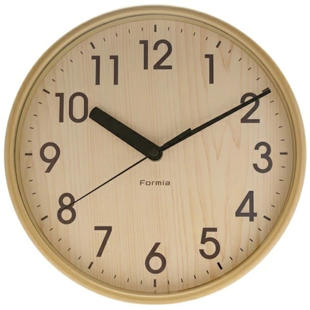 保土ヶ谷電子販売 フォルミア掛時計 HIC-006W-N, ベージュ, 幅254mm&times;奥行254mm&times;高さ43mm