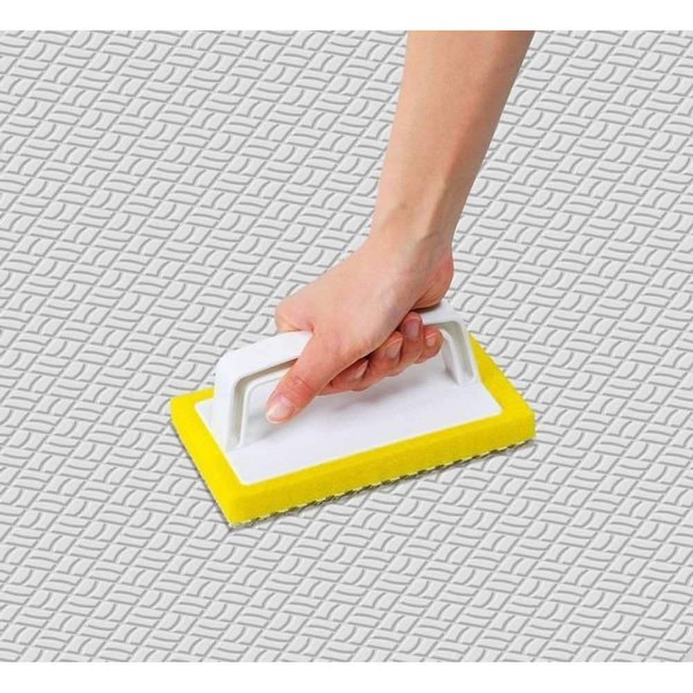 アズマ　お風呂床用 ブラシスポG 凸凹した床用 ハンドルタイプ BT751, イエロー, 約10×16.5×高さ7cm