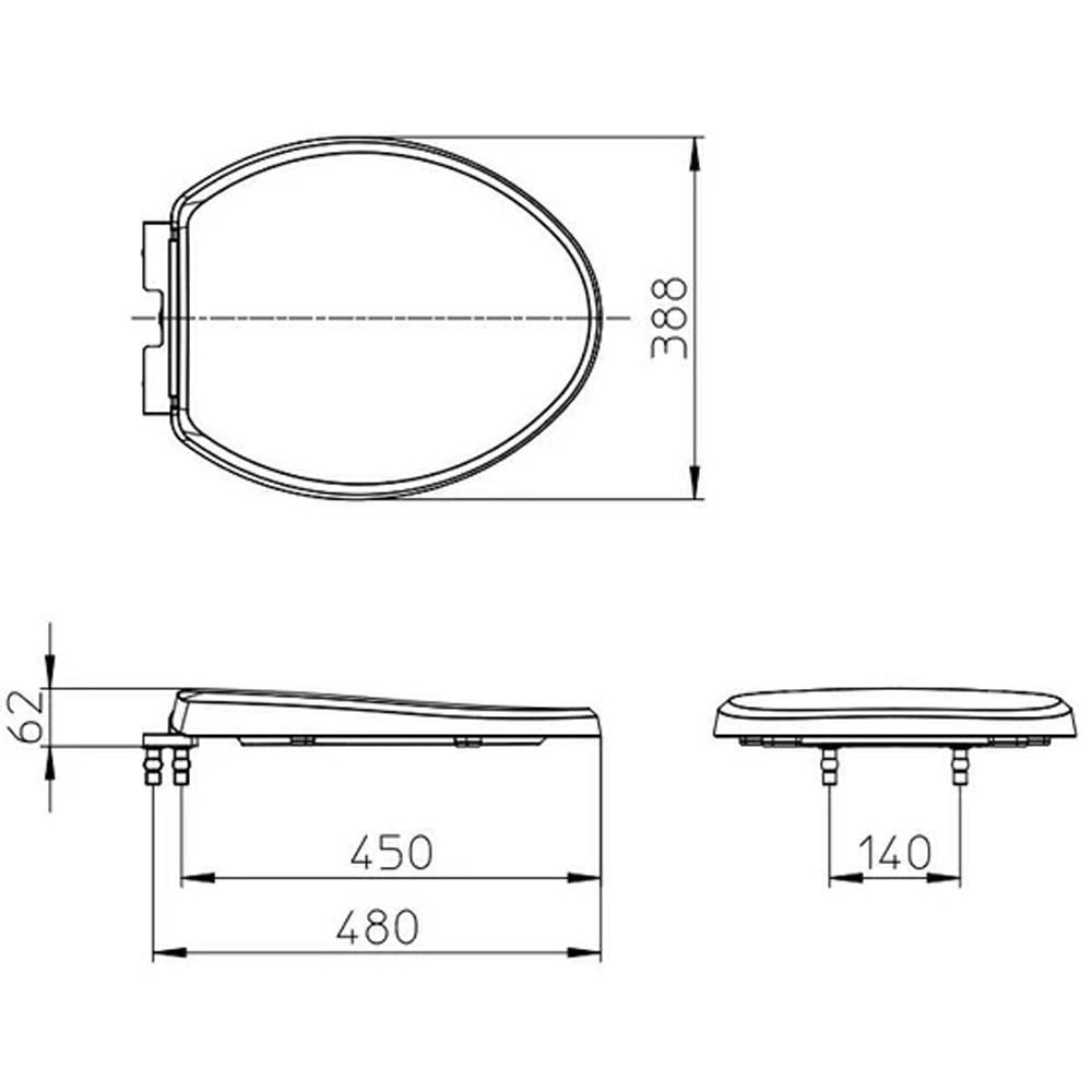 サンエイ SANEI 前丸便座 PW9032-I アイボリー, アイボリー, 幅388mm&times;奥行480mm&times;高さ62mm