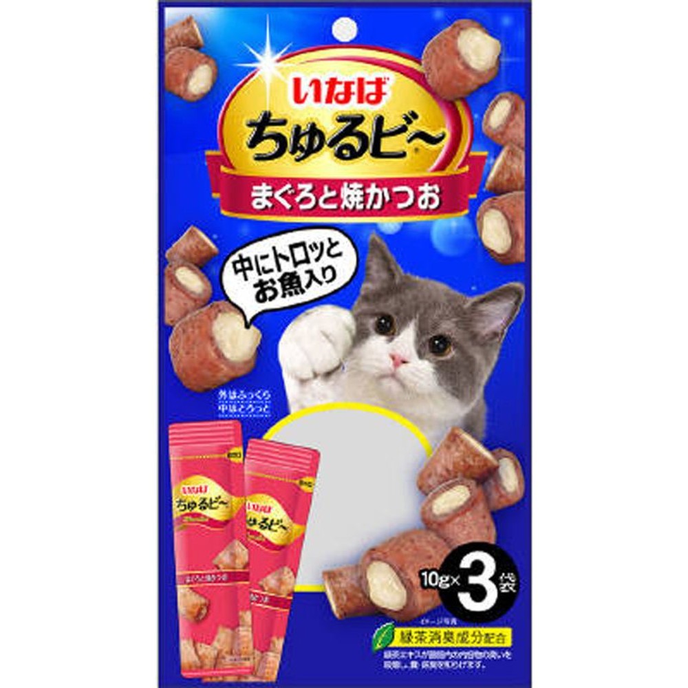 いなば食品　ちゅるビーまぐろと焼かつお　３袋, まぐろと焼かつお, 10g×3袋