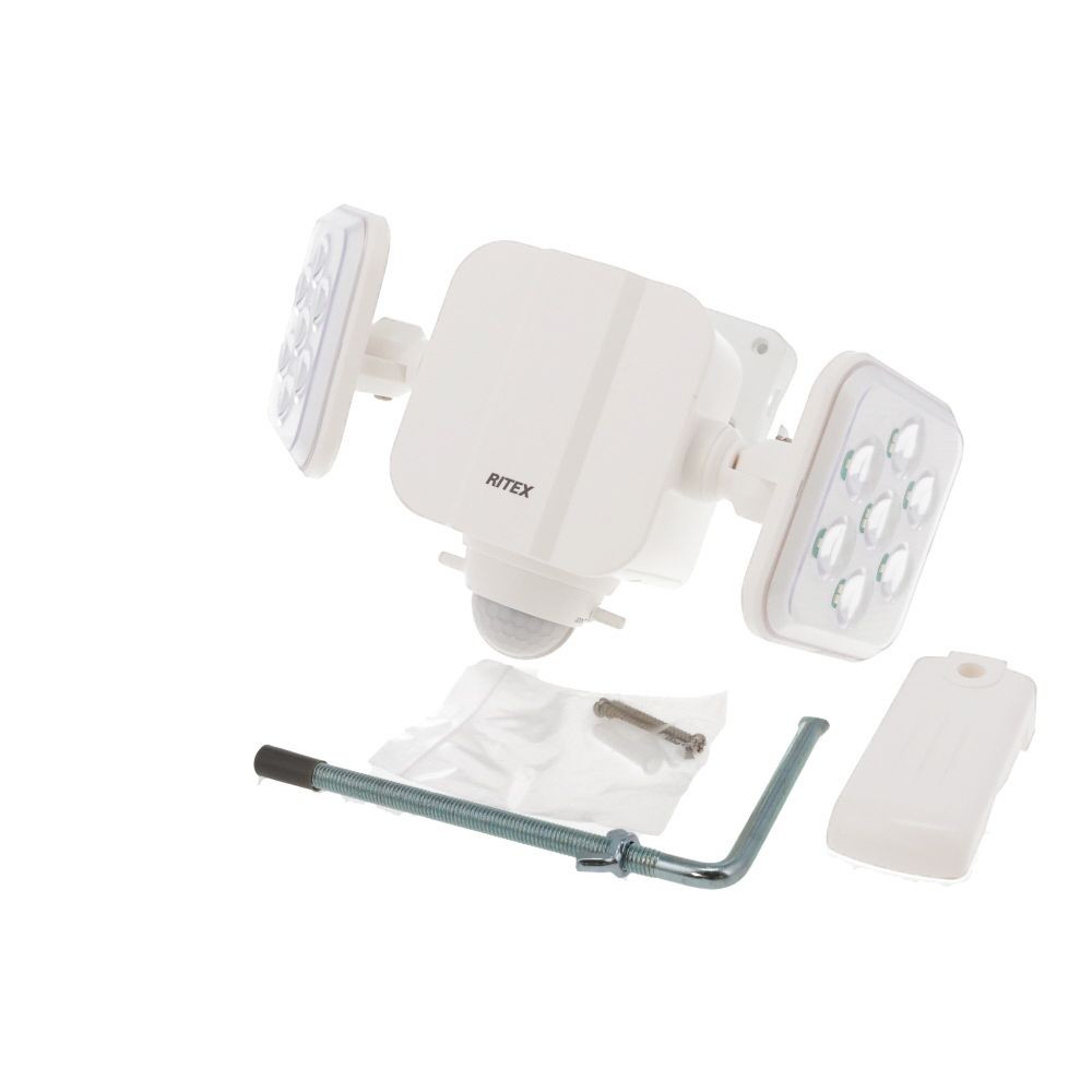 ５Ｗ×２灯　フリーアーム式LED乾電池センサーライト　ＬＤー２７０, 白, LD-270