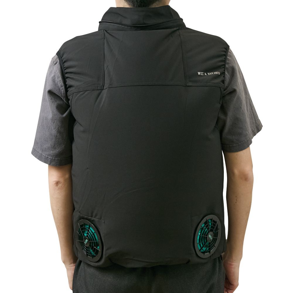 ※今期販売終了【2025年モデル】ウイザ WIZ'A プロ用フルセット空調ウェア　ベスト　ブラック, ブラック, Mサイズ