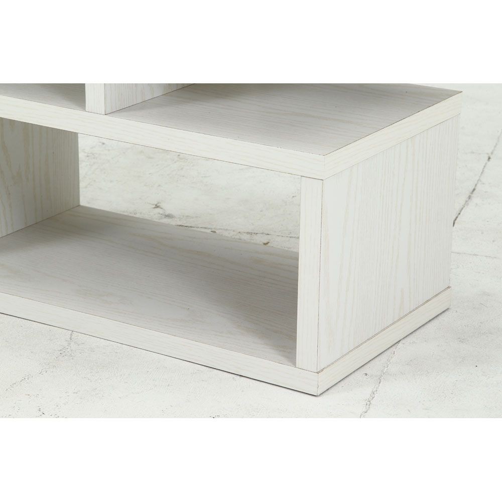 不二貿易 Ｓ字型ＴＶ台　８０幅　オークＷＨ【メーカー直送・代引不可】, ホワイト, 幅792mm&times;奥行295mm&times;高さ384mm